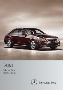 2013 Mercedes Benz E Class Sedan and Wagon Operator Manual